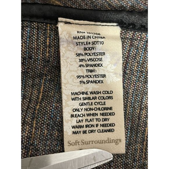 NWT Soft Surroundings Plaid Long Blazer Jacket – Women’s Plus Size 2X – Gray - Picture 8 of 8